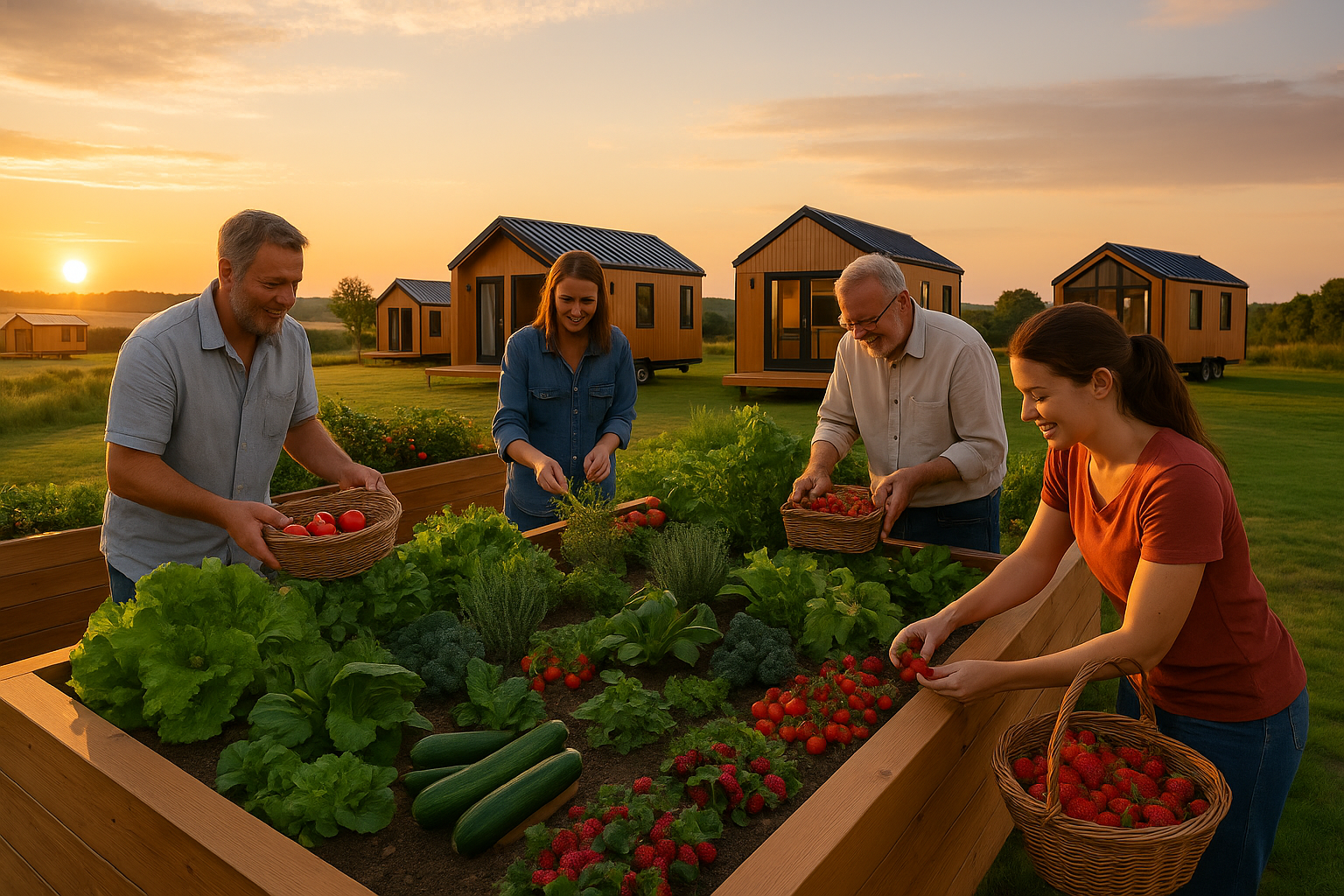 Angehörige und Bewohner im Gespräch im Grünen